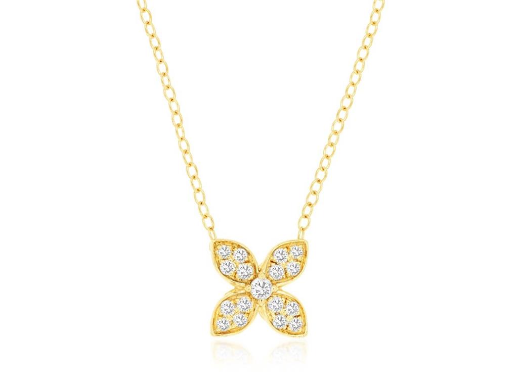 Rolland's Designs Floral Diamond Pendant Necklace