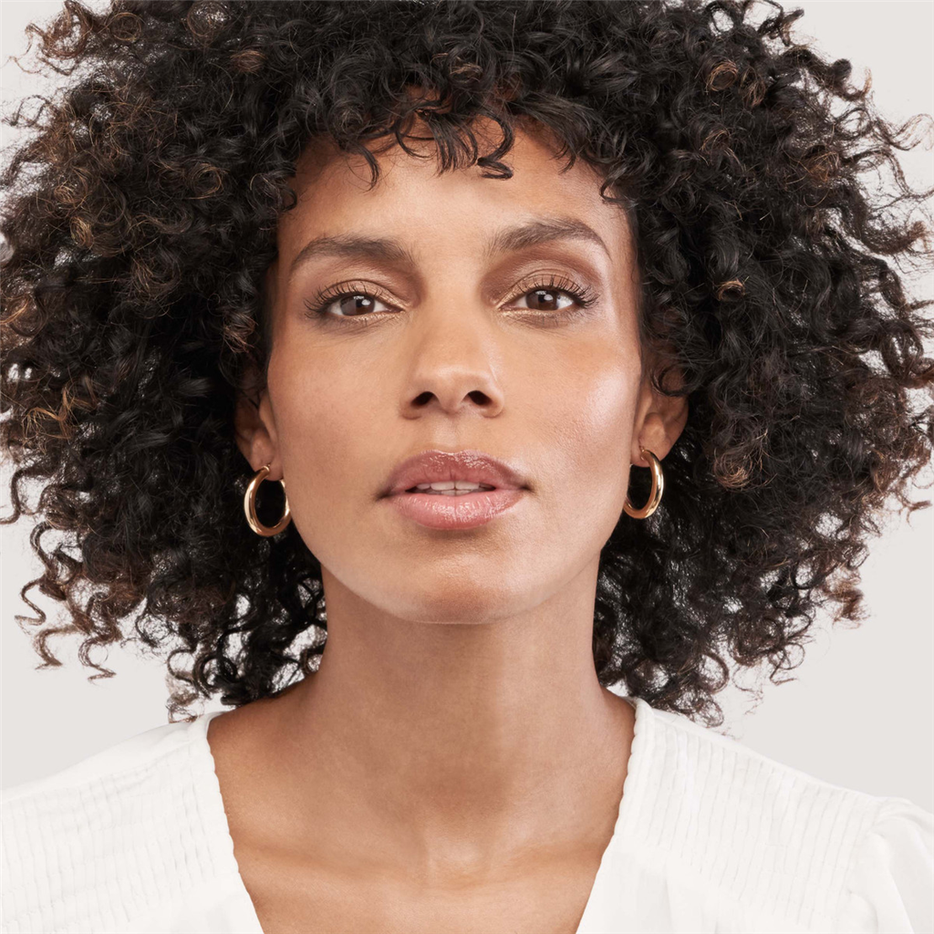 Rolland's Design Gold Round Tube Polished Hoop Earrings