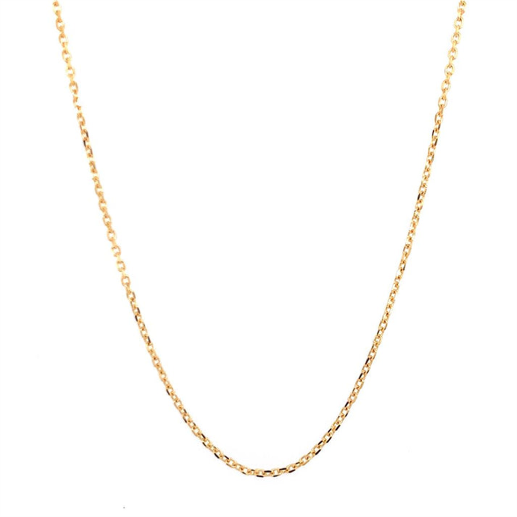 14K Yellow Gold 1.4Mm Cable Link Diamond Cut Chain