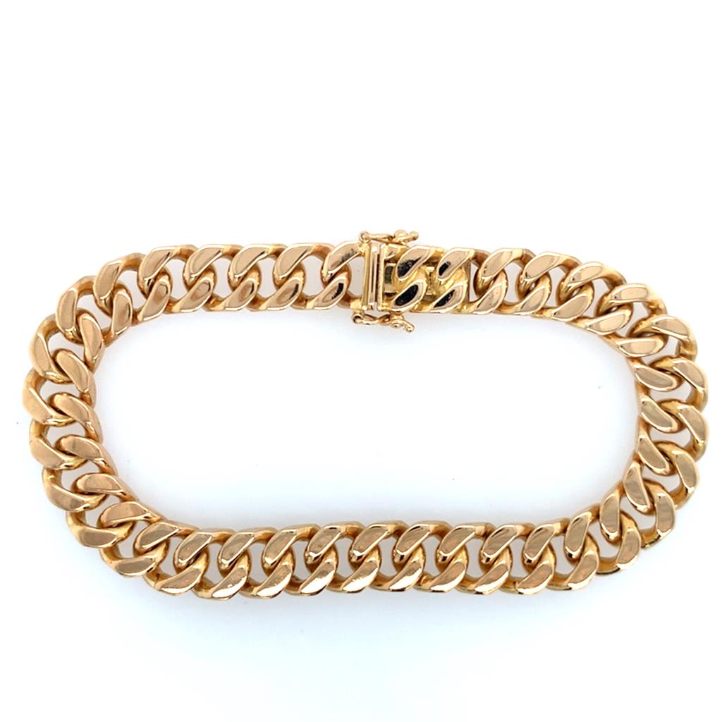 Estate 18K Gold Gents Curb Bracelet
