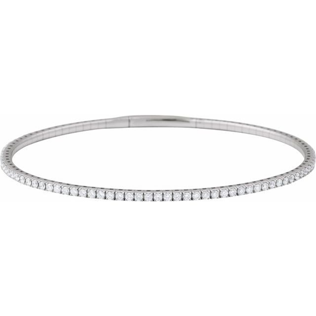 Rolland's Design Diamond Tennis Bangle with Flexible Band