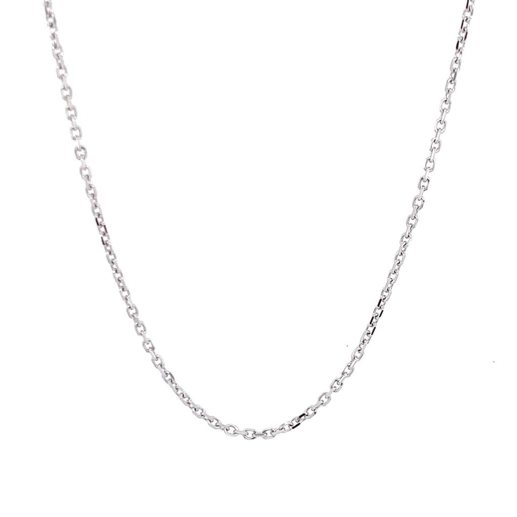 White Gold 18" Rolo Diamond Cut Chain