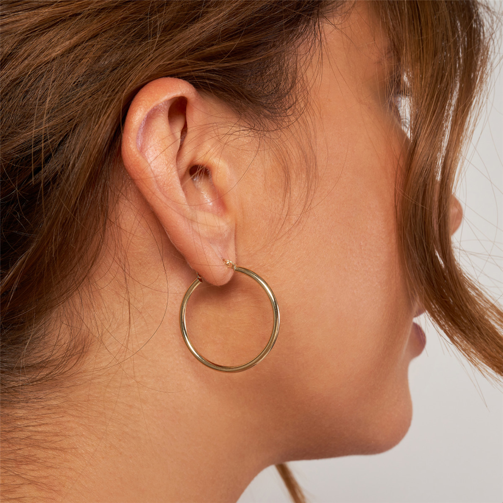 Rolland's Designs 14K Gold 2x30MM Hoops