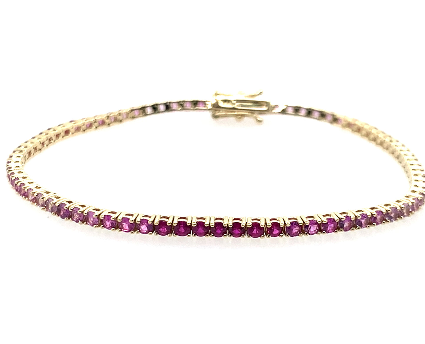 14K Yellow Gold Pink Sapphire Bracelet