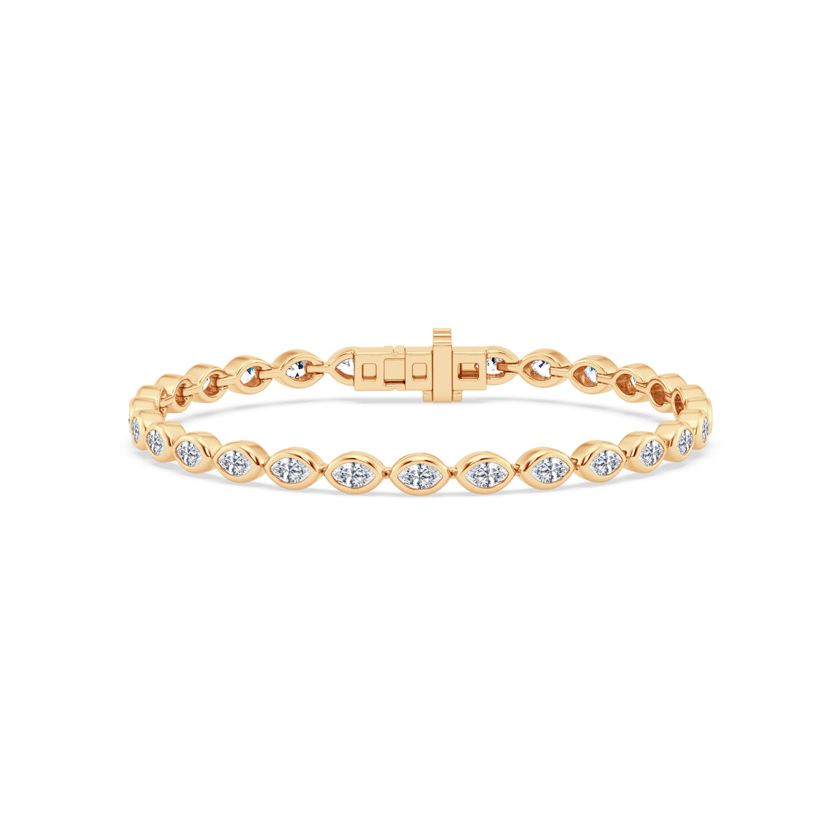 14K Yellow Gold Diamond Tennis Bracelet