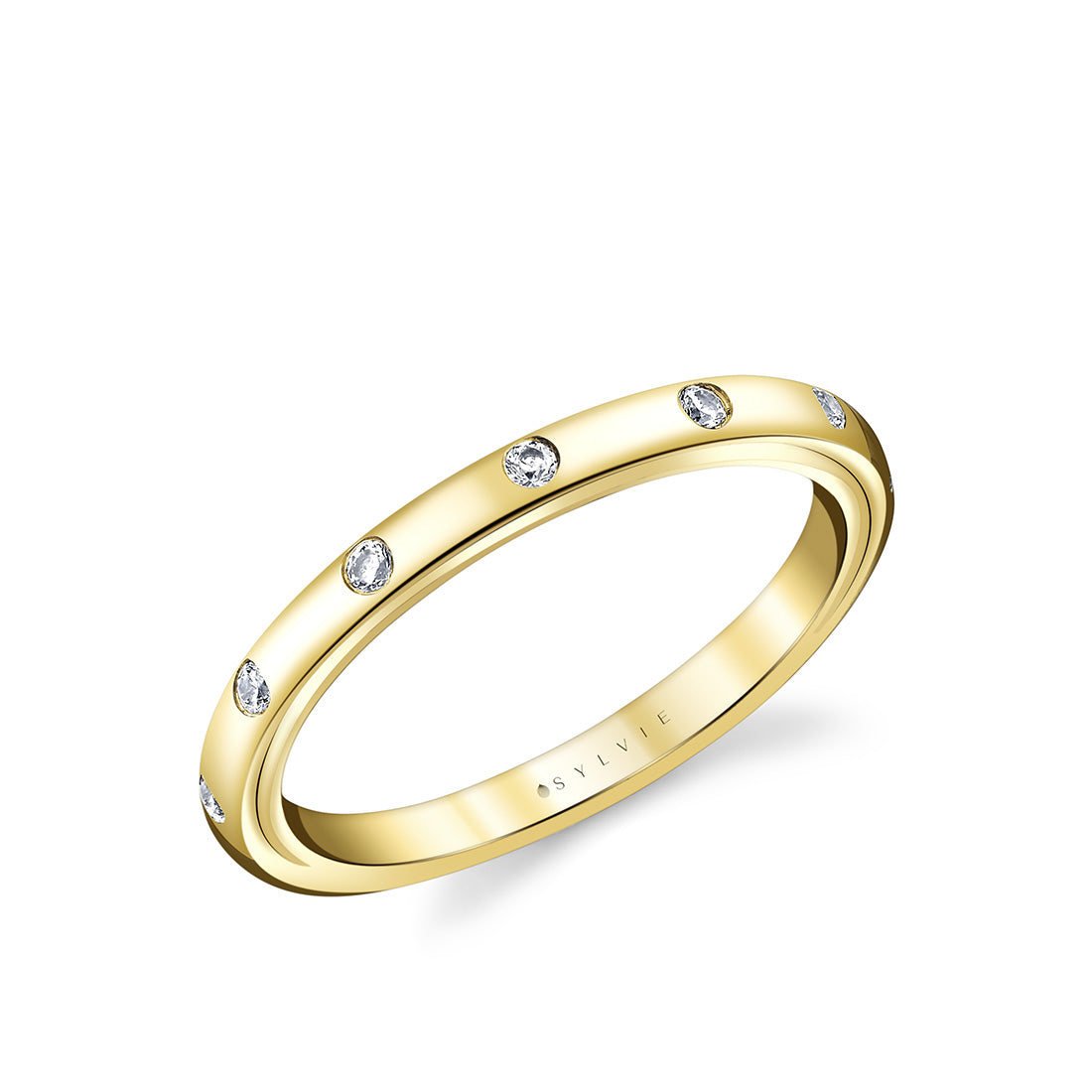 Sylvie 14K Yellow Gold Iconelle Shell Diamond Band