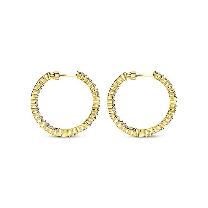 Gabriel 25mm Diamond Hoop Earrings