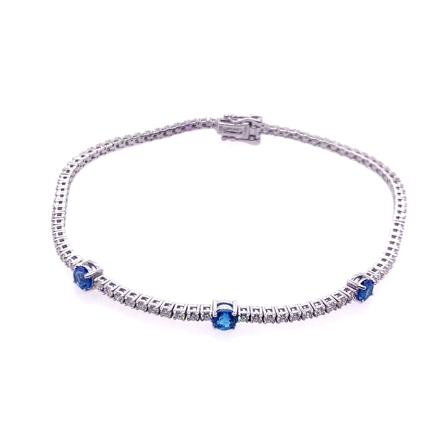 Simon G. 18K White Gold Blue Sapphire & Diamond Bracelet