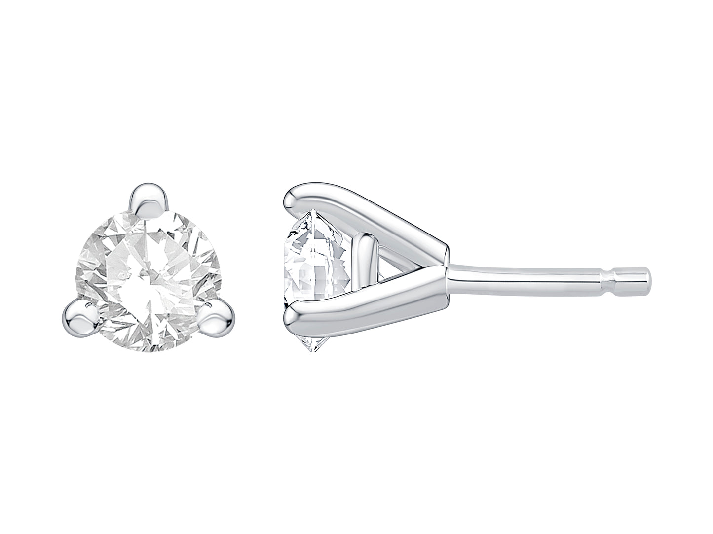 14K White Gold Lab Grown Diamond Stud Earrings