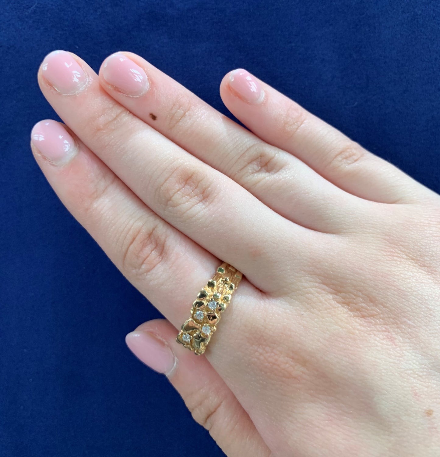 Estate 14K Diamond Nugget Ring