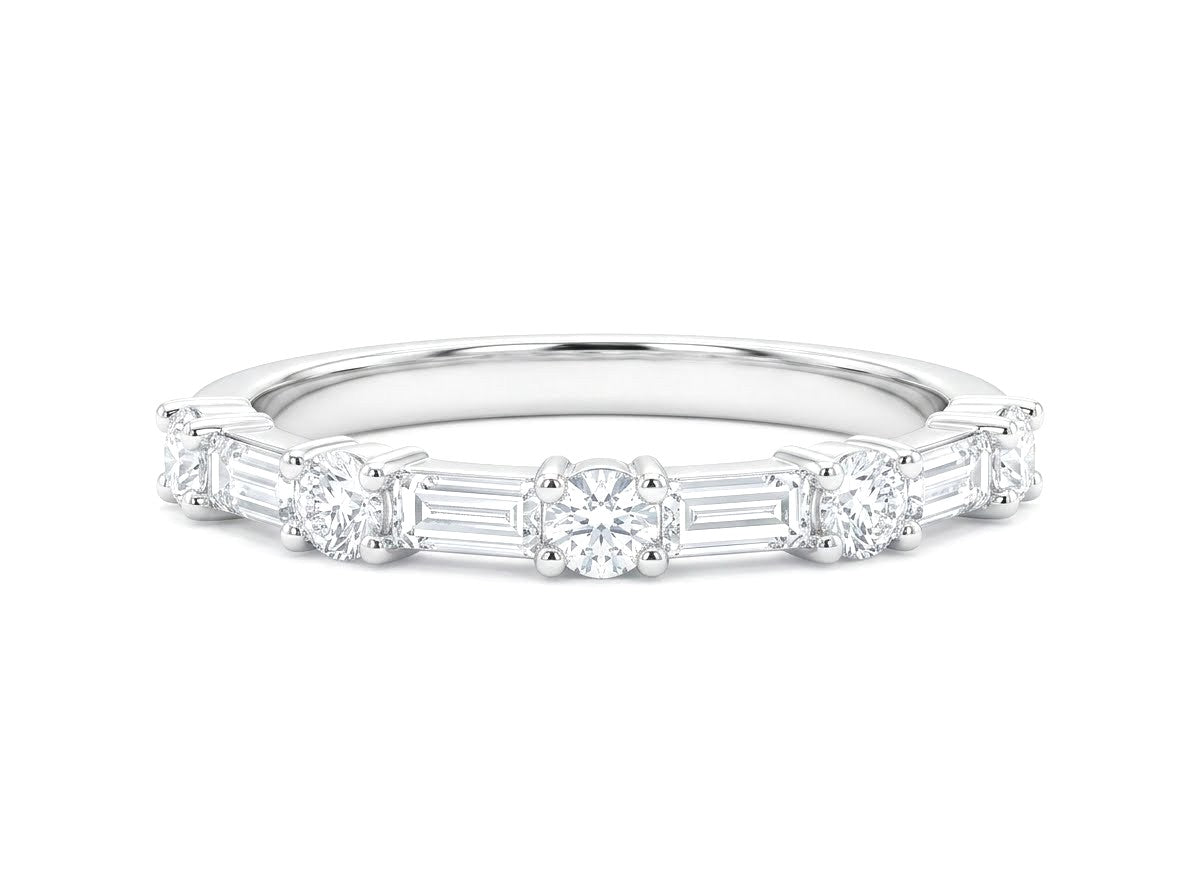 14K White Gold Diamond Wedding Band