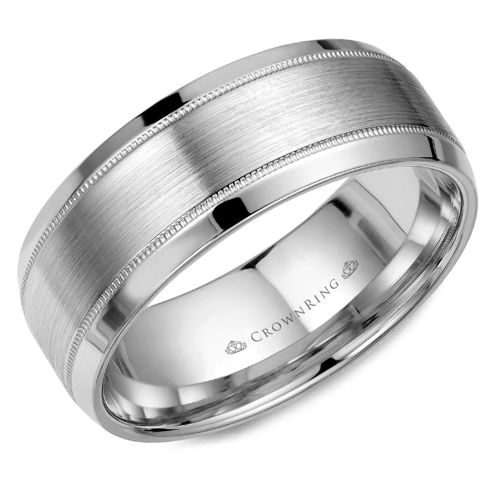 14K White Gold Wedding Band