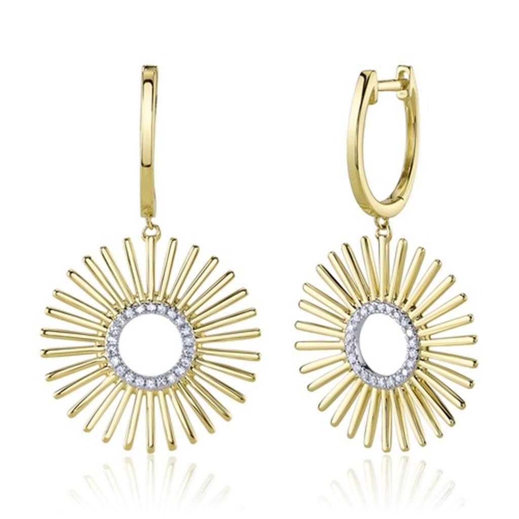 Shy Creation Diamond Sunray Huggie Earrings