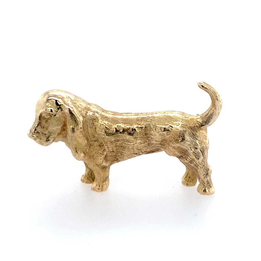 Estate 14k Gold Dachshund Dog Pin