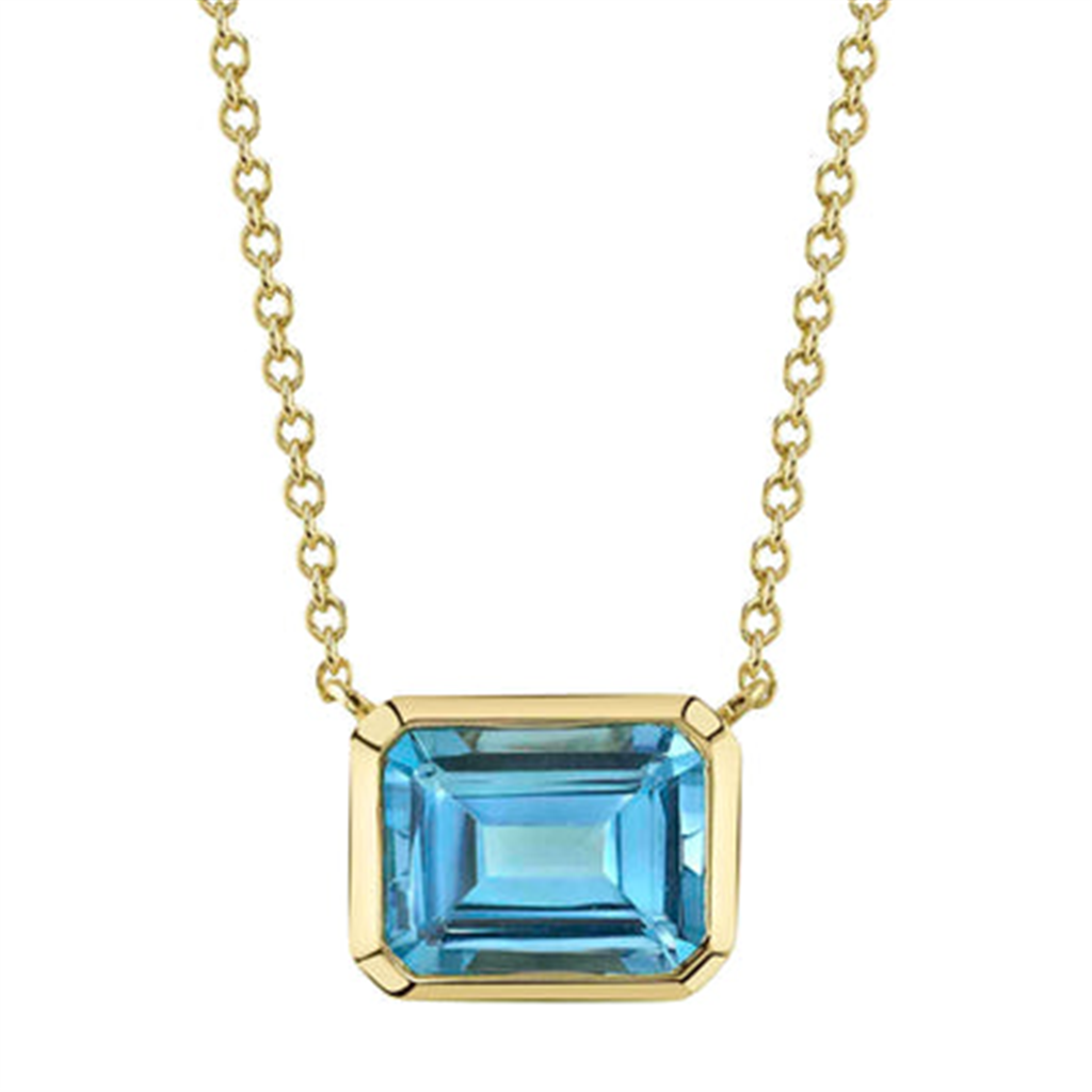 Shy 14Ky Blue Topaz Pendant