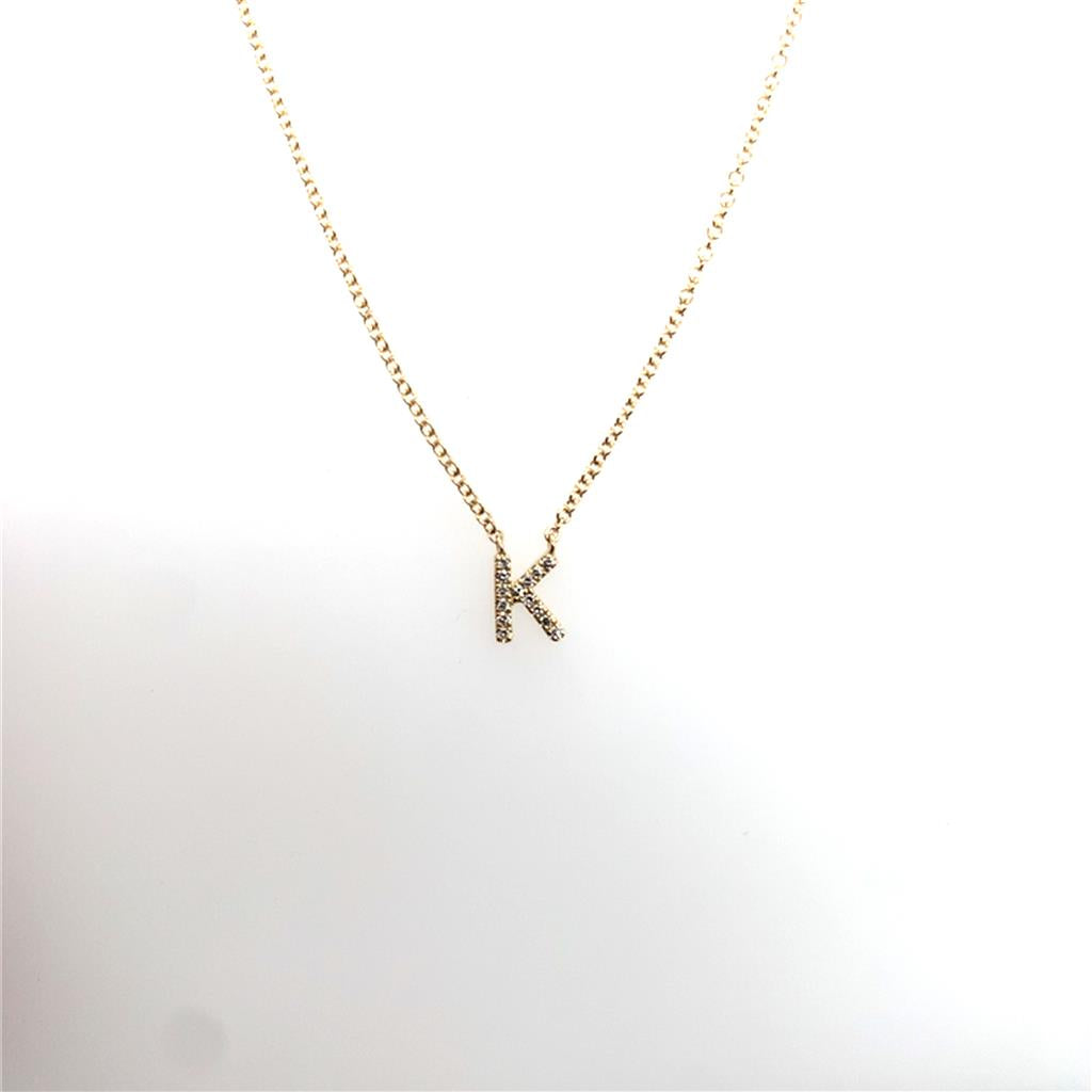Shy Creation Diamond Initial "K" Necklace Pendant