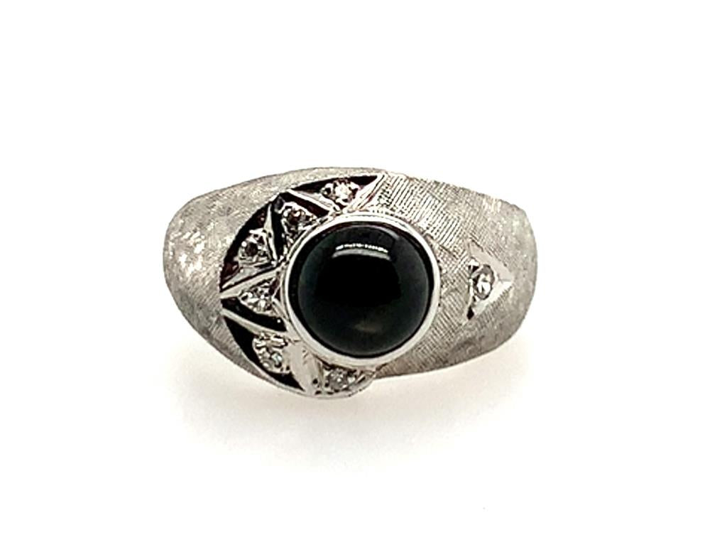 Estate Onyx & Diamond Ring