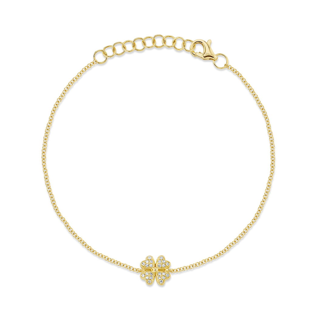 Shy 14Ky Diamond Clover Bracelet