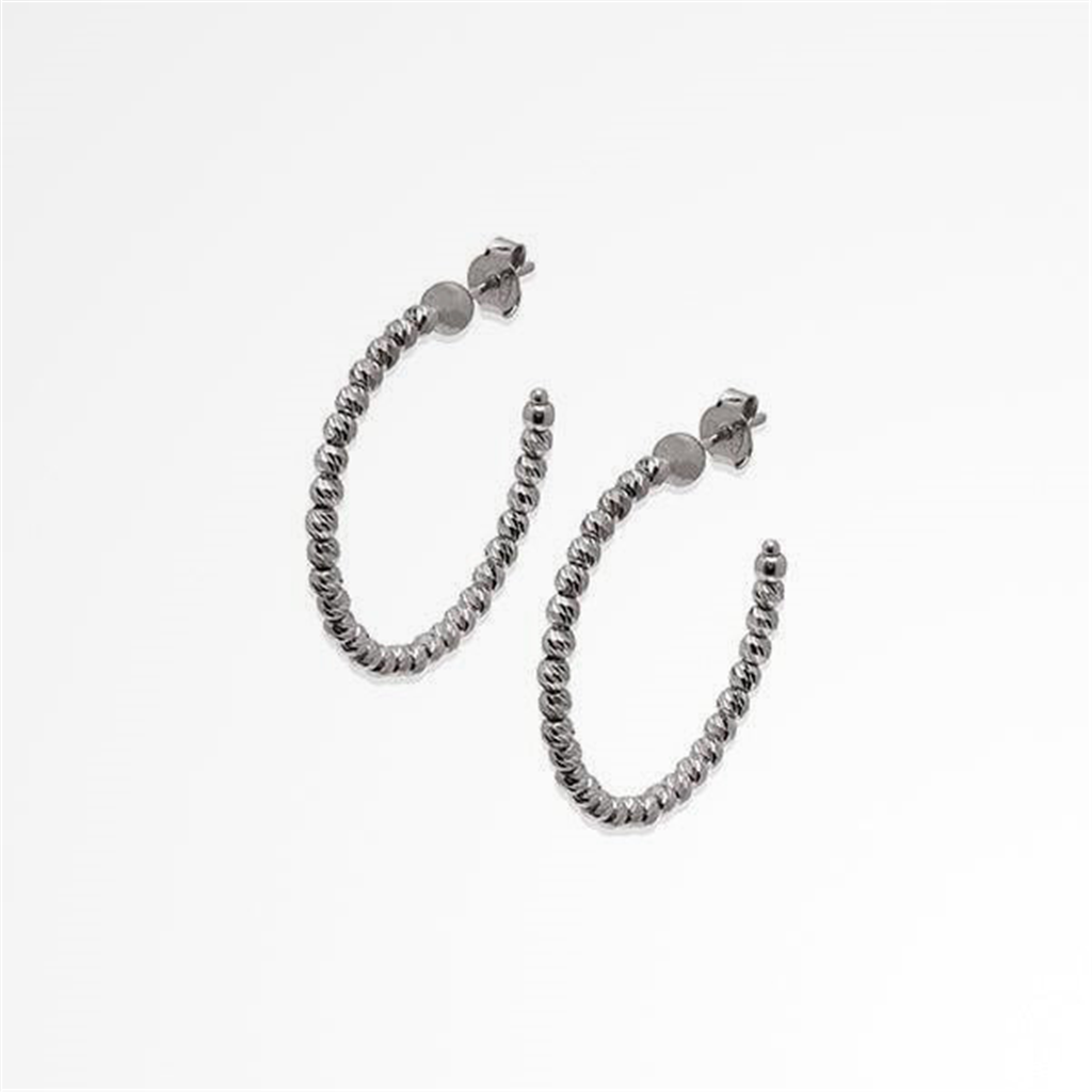Desmos Sterling Silver Diamond Hoop Earrings