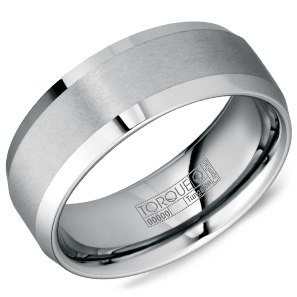 Crown Grey Tungsten Carbide Wedding Band