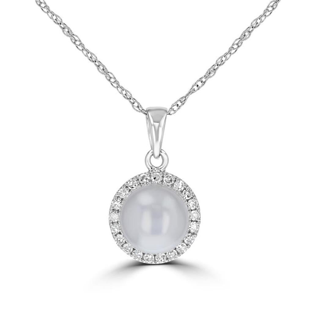 Rolland's Designs Pearl and Diamond Necklace