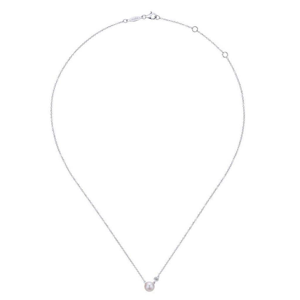Gabriel & Co Pearl & Diamond Pendant
