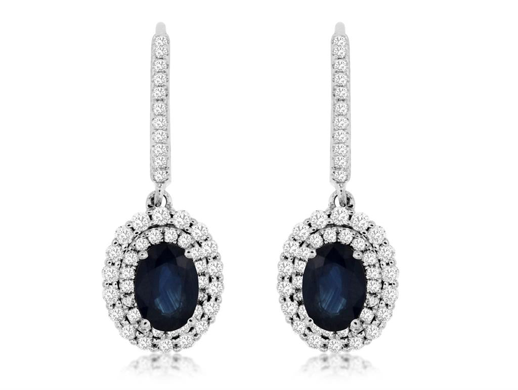 Rolland's Designs Aquamarine & Diamond Drop Earrings