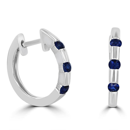 White Gold Sapphire Hoops