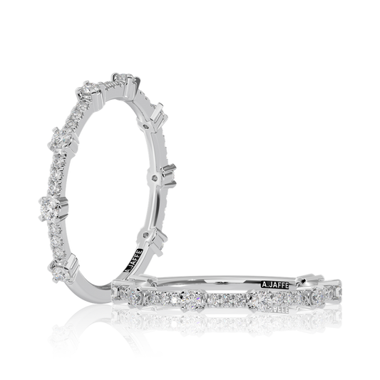 A Jaffe 14K White Gold Diamond Wedding Band
