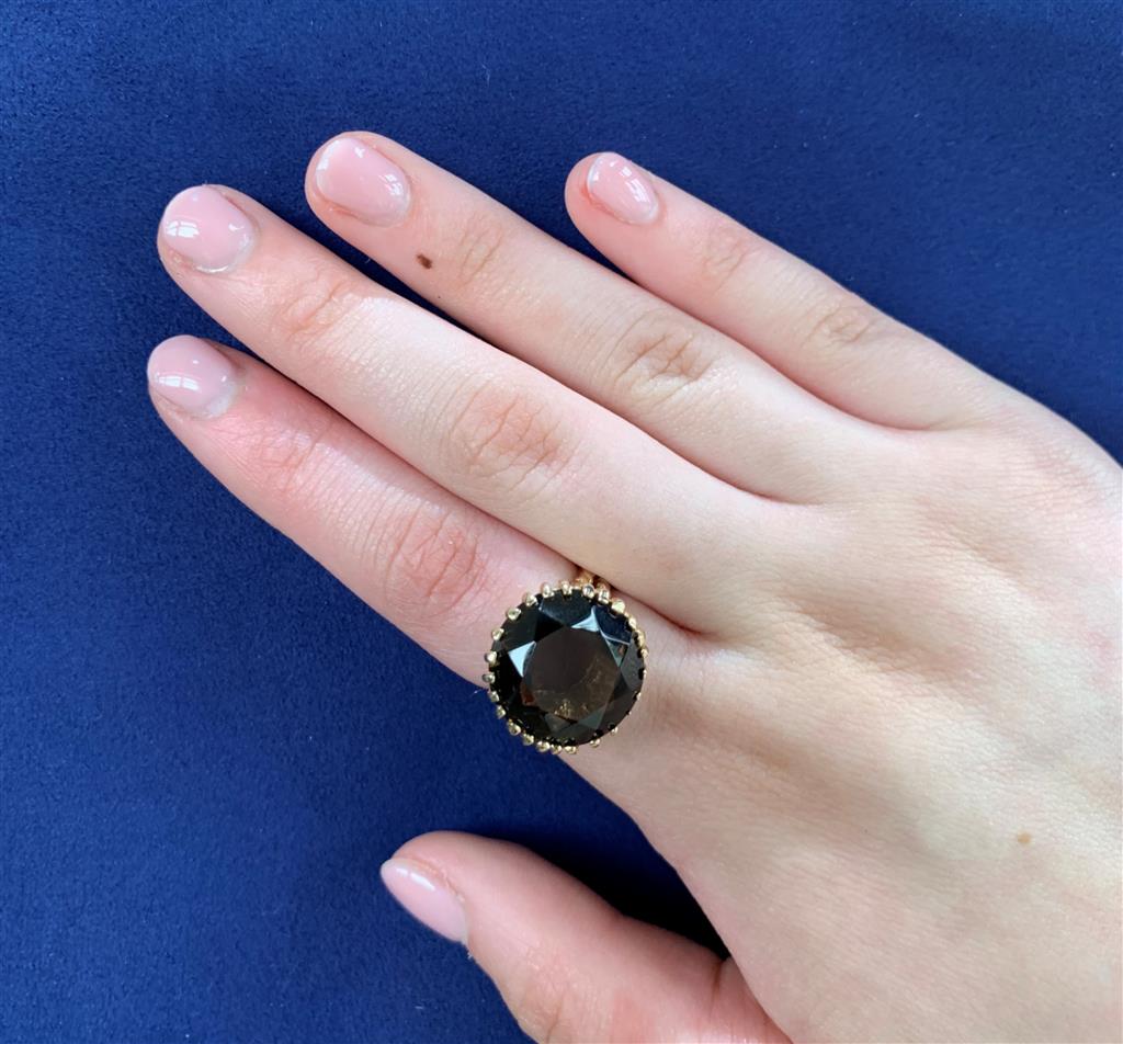 Estate 14K Smokey Topaz Ring