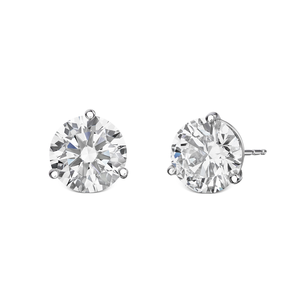 Everlee 14K White Gold Lab Diamond Stud Earrings -4.00cts
