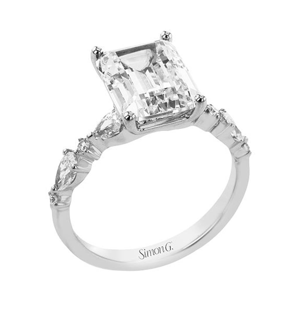Simon G 18K White Gold Engagement Ring