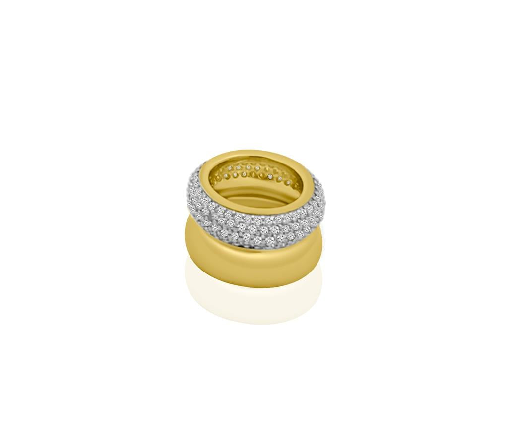 Rolland's Designs Gold & Pave Diamond Round Charm