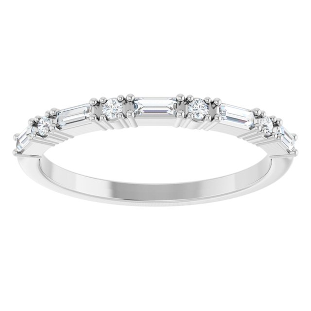 Rolland's Designs 14K White Gold Diamond Alternating Band