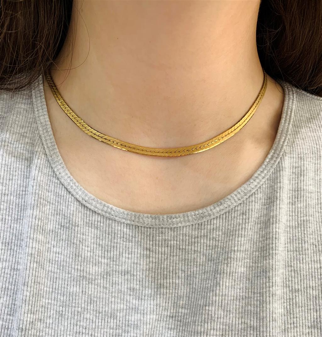 Estate 14K Herringbone Chain