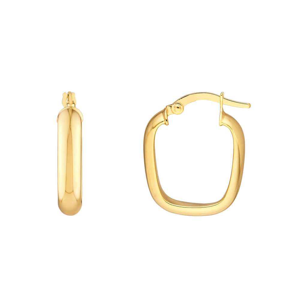 Rolland's Design Gold Square D-Tube Hoop Earrings
