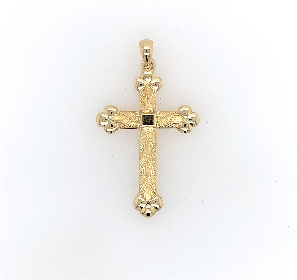 Estate 14k Cross with Design