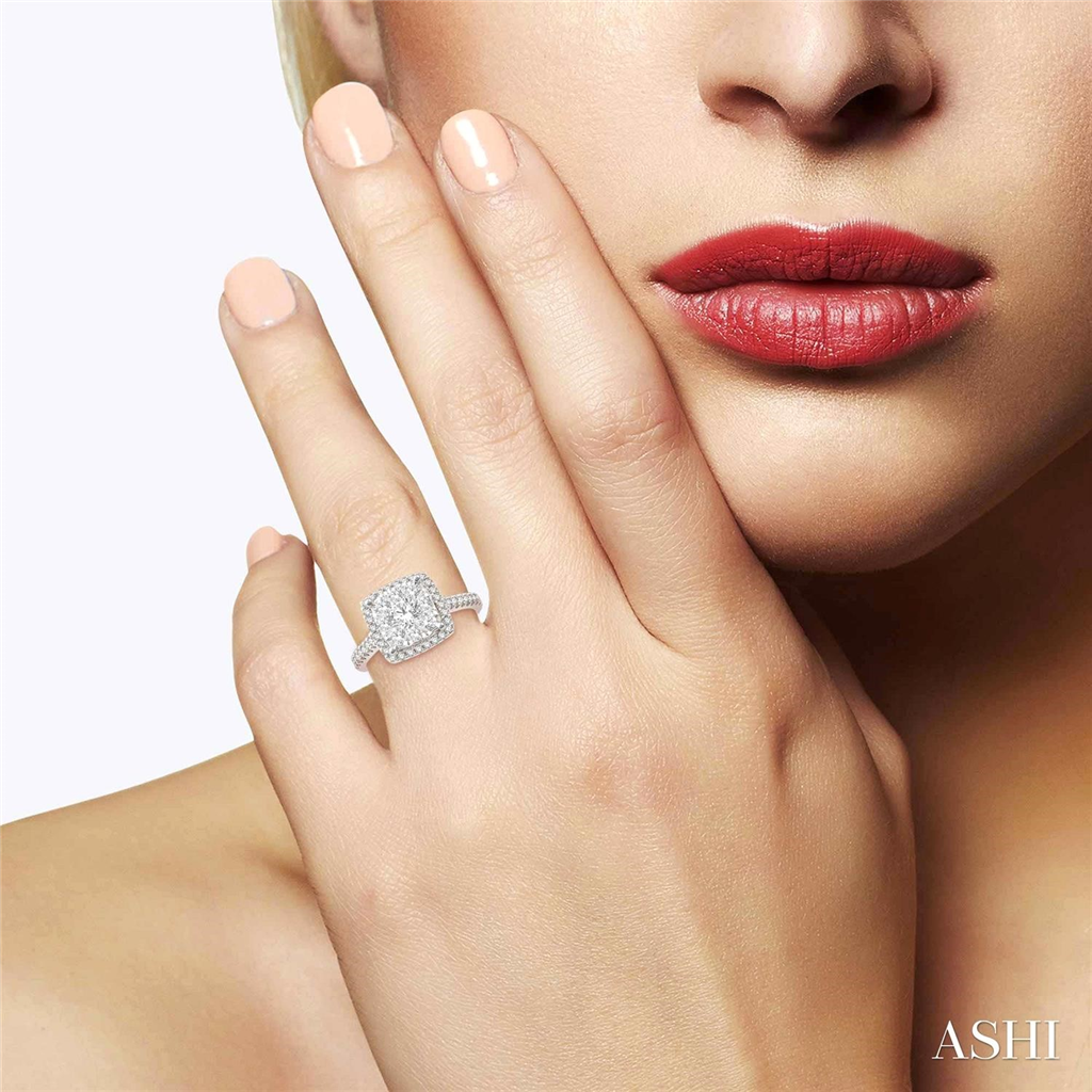 Rolland's Designs Cushion Shape Diamond Cluster Ring -1.00ct