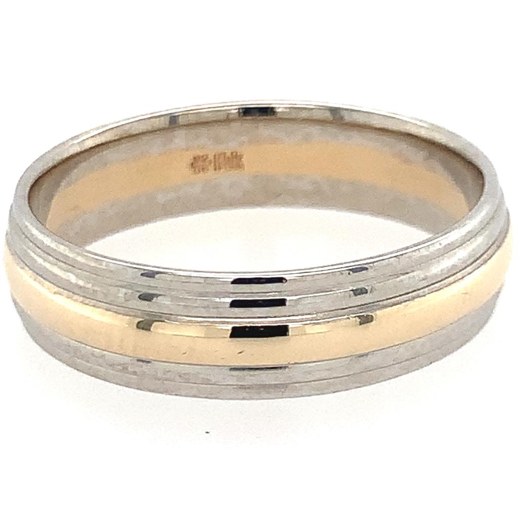 Estate 14K Gold Two Tone 6Mm Band
