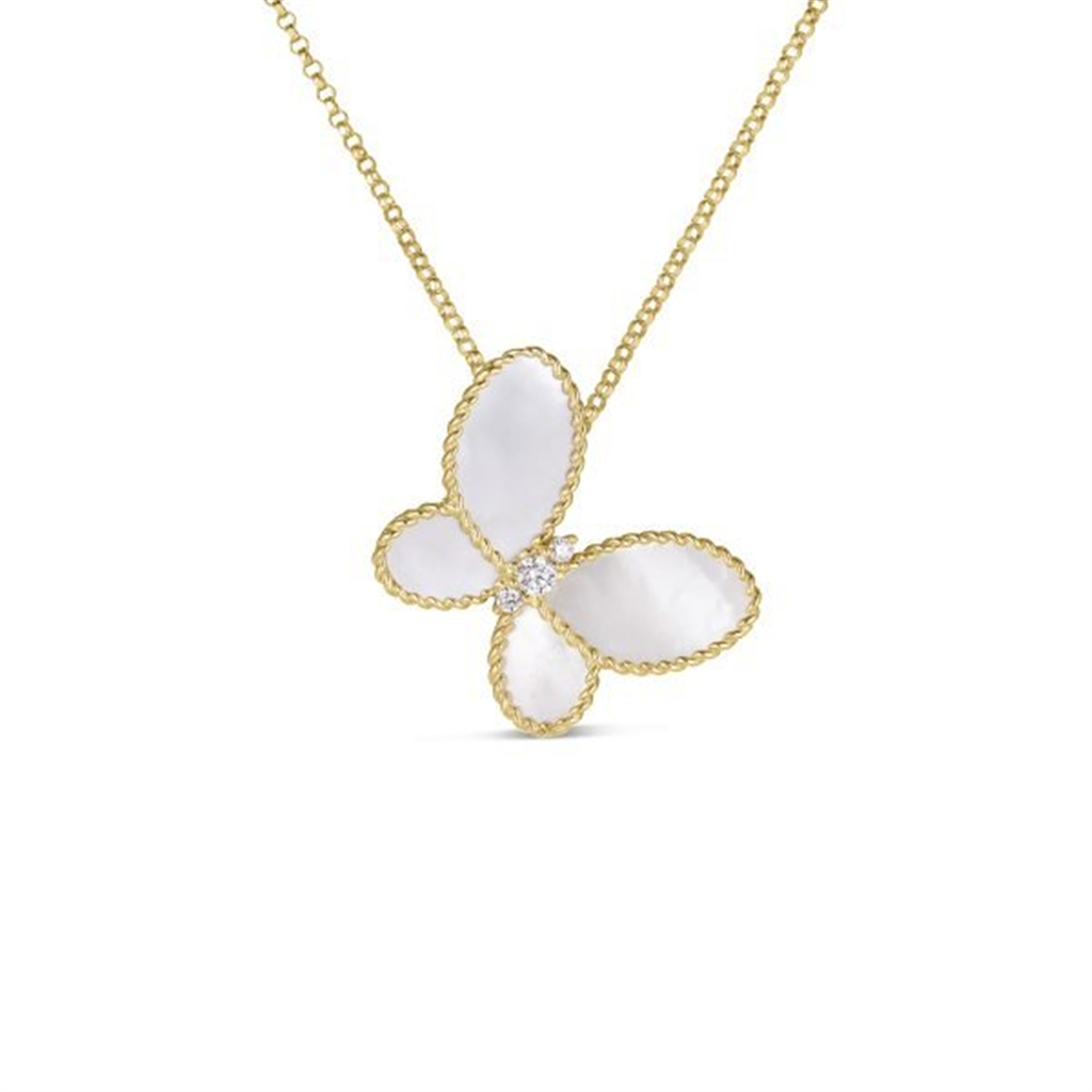 Roberto Coin 18K Gold & Pearl Butterfly Necklace