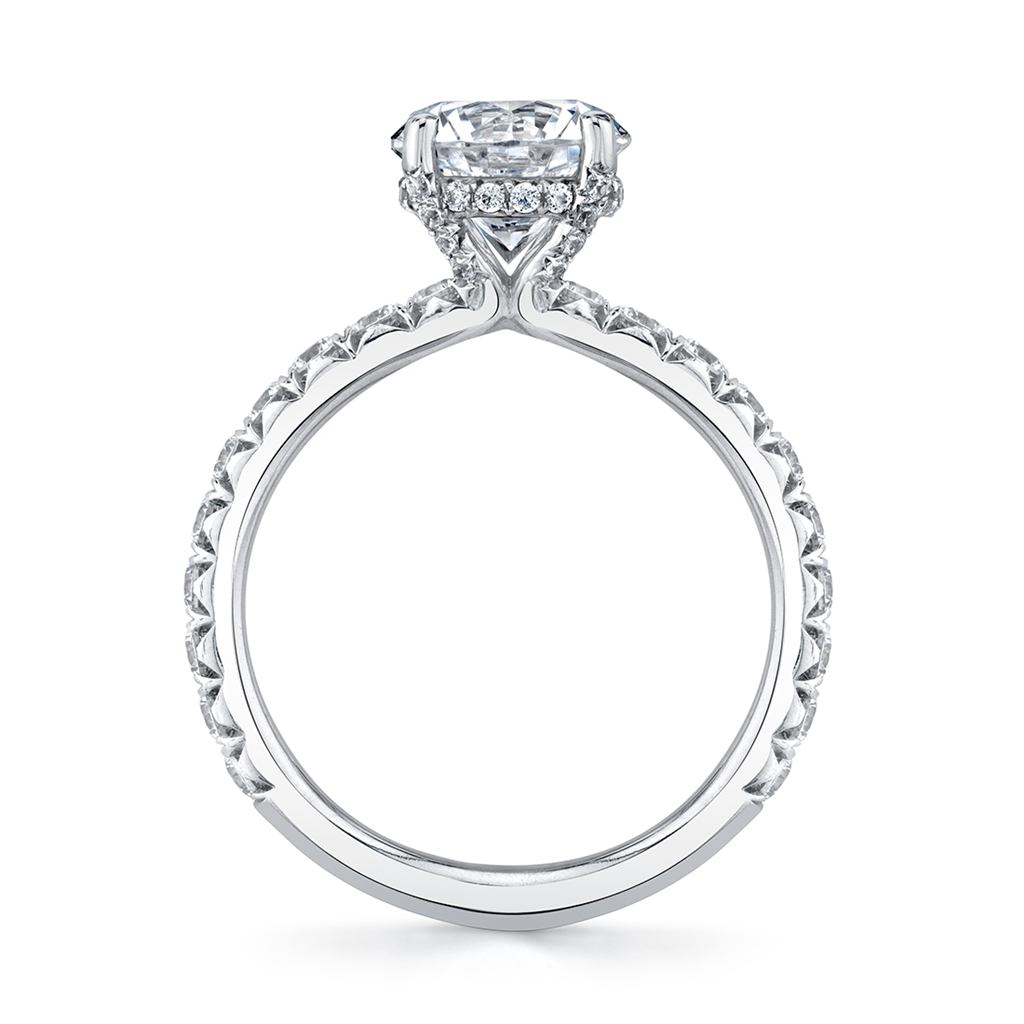 Sylvie 14K White Gold Round Accented Diamond Semi Mount