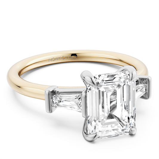 Noam Carver Radiant 2.00Ct Center Twist Band with Diamond Accent Semi Mount