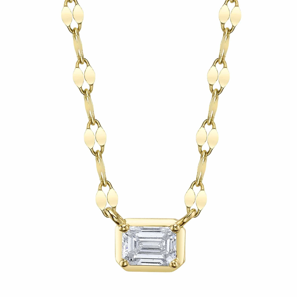 Shy 14Ky Adjustable Diamond Flat Link Chain