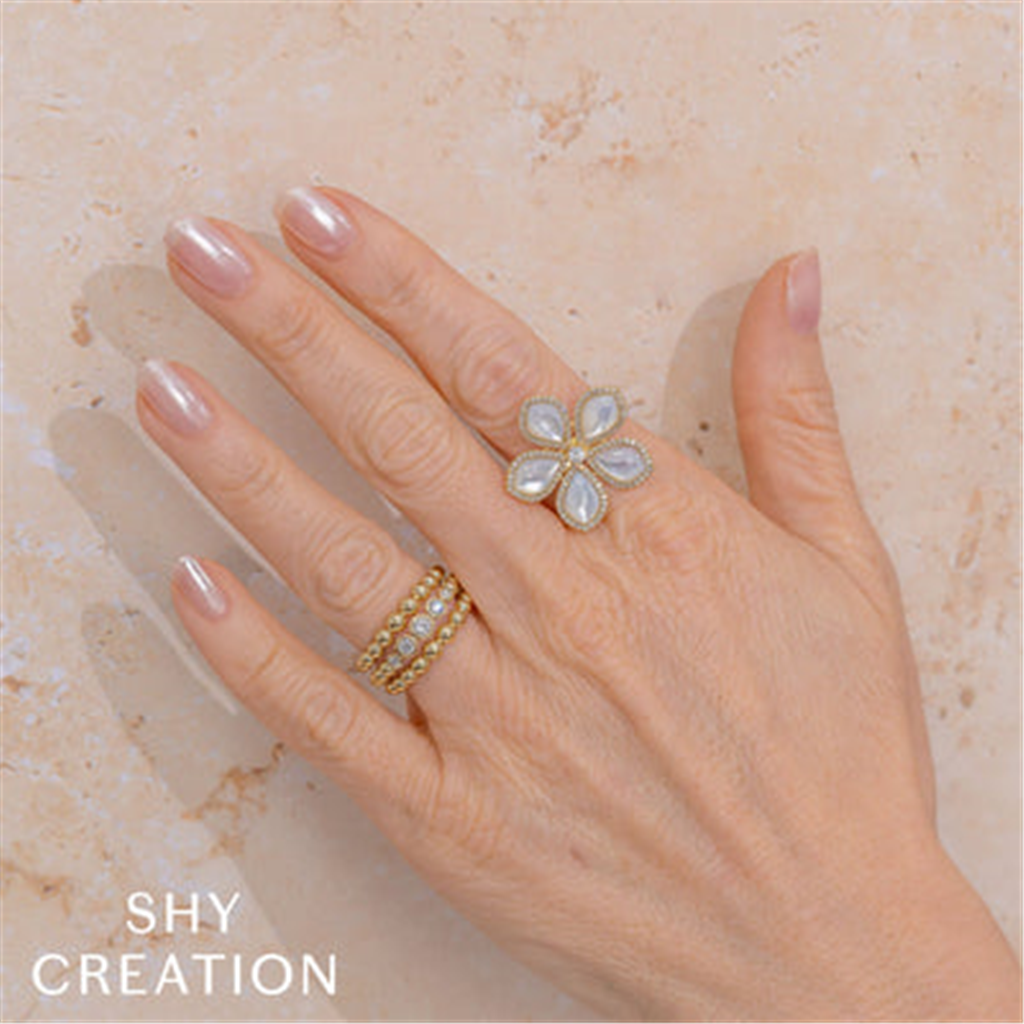 Shy Creation Diamond & Mother of Pearl Ring