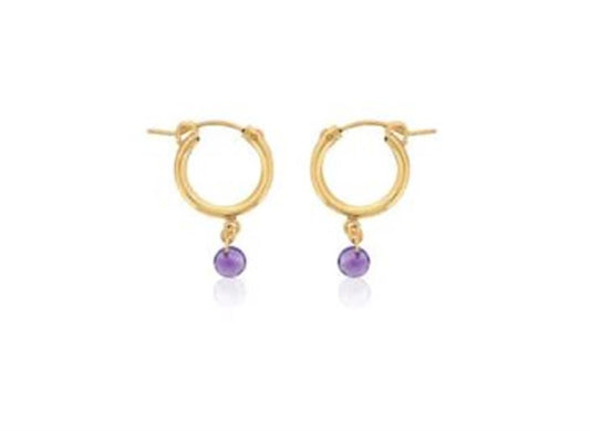 Dee Berkley Amethyst Gemstone Drop Earrings