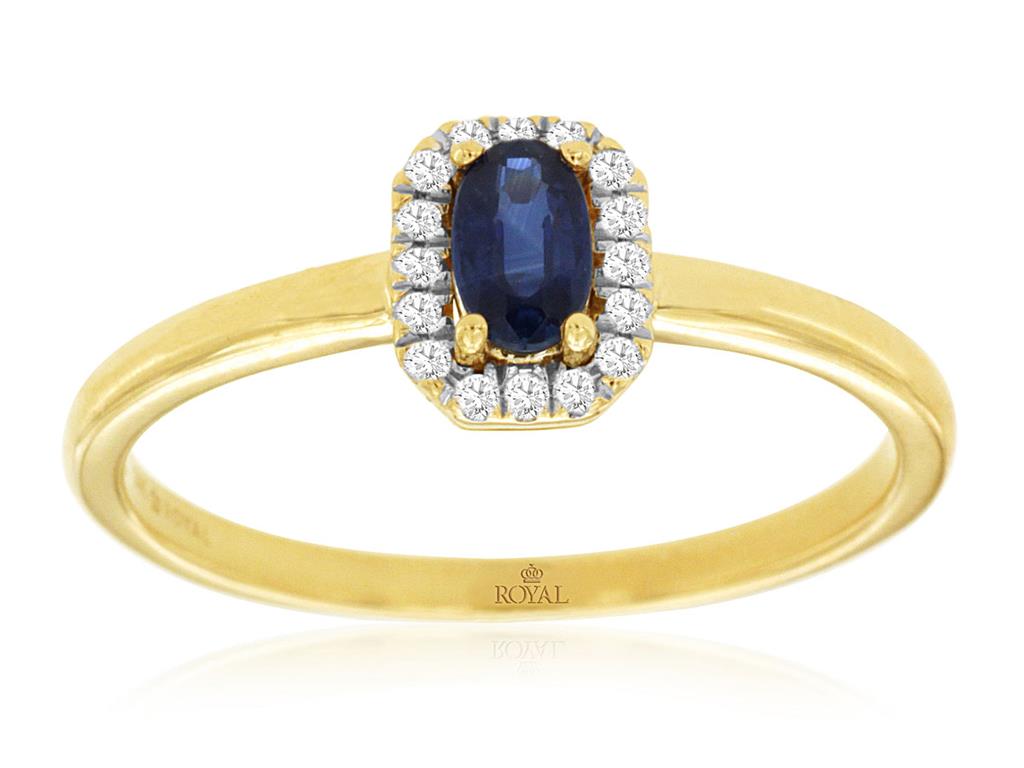 Rolland's Design 14K Gold Sapphire & Diamond Ring