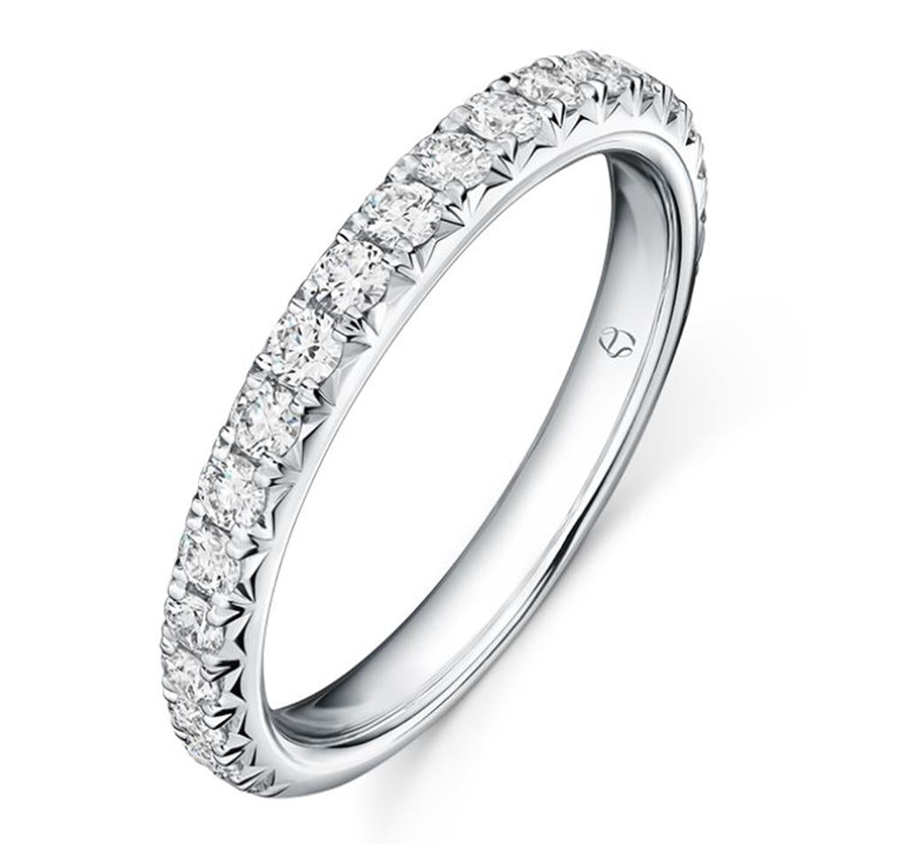 Hearts On Fire Platinum French Cur Diamond Band