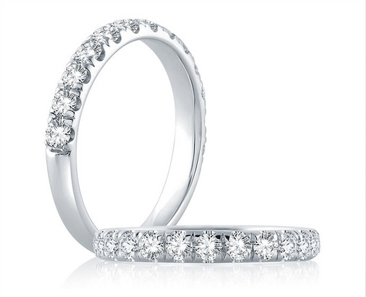 14K White Gold Diamond Wedding Band