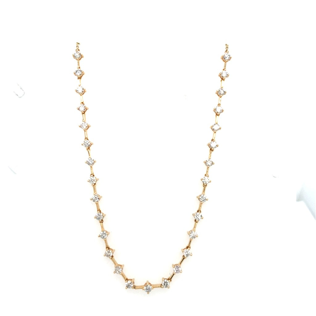 14K Gold Diamond Bar Necklace