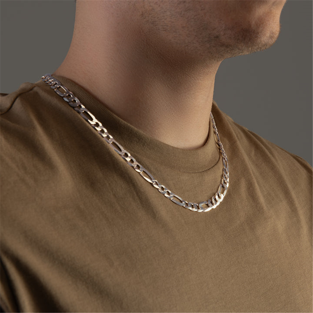 Desmos Sterling Silver Figaro Necklace